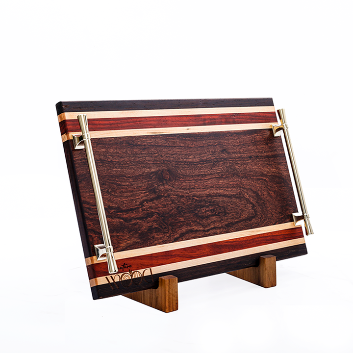 Beautiful ROSEWOOD Serving Trays with Gold handle – Signature Wood